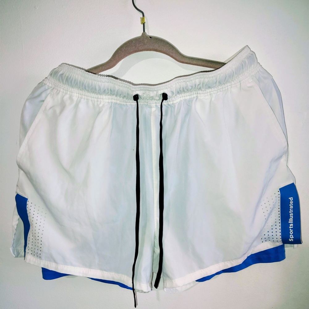 Sports Illustrated Swim White Swim Shorts with Blue Liner